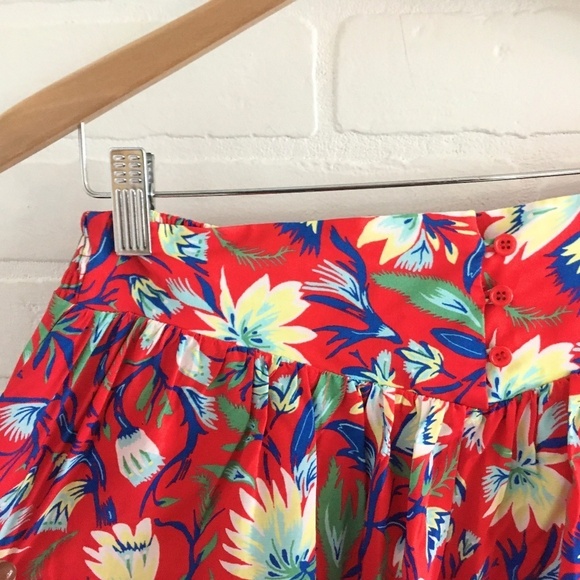 Anthropologie x The Korner Mini Tennis Skirt Coquette Floral Red Yellow Flowy M - Picture 13 of 13